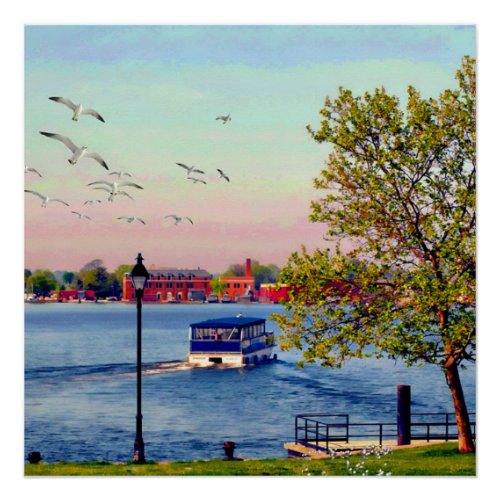 Water Taxi Canton Waterfront Baltimore Maryland  Poster