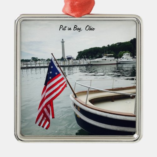 Water Taxi Put in Bay  Metal Ornament