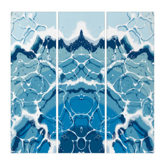 Water Texture - Blue Wave Triptych