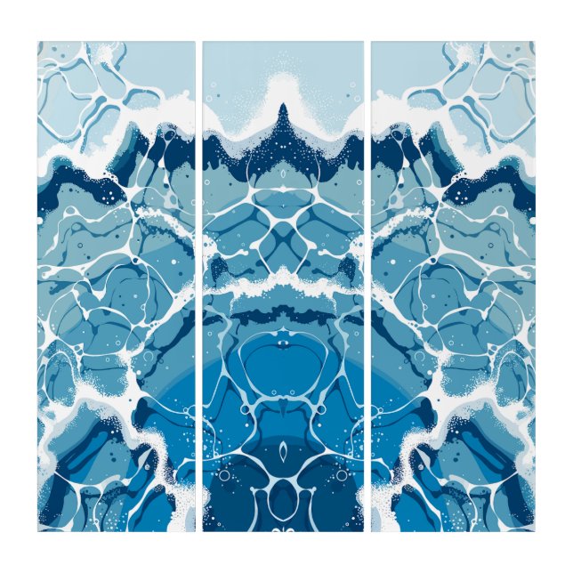 Water Texture - Blue Wave Triptych (Front)