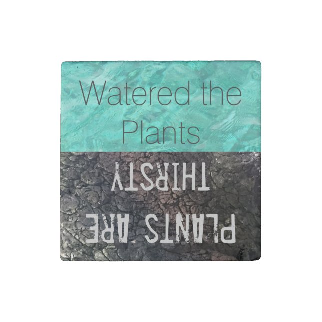 Water the Plants Reminder | Plants are Thirsty Stone Magnet (Front)