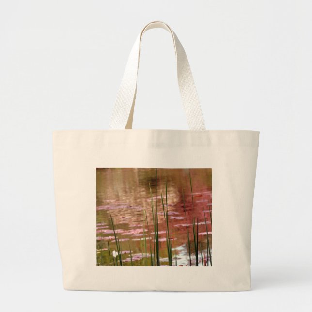 Water Through Reeds Large Tote Bag (Front)