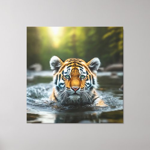 Water Tiger A Majestic Predator Canvas Print