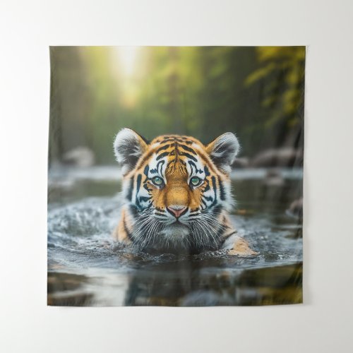 Water Tiger A Majestic Predator Tapestry