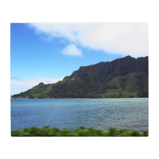 Water to Mountain nature photo as  Metal Print