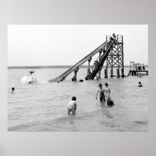 Water Toboggan, Bois Blanc Island, MI 1903 Poster