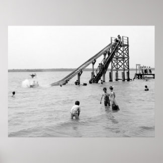 Water Toboggan, Bois Blanc Island, MI 1903 Poster