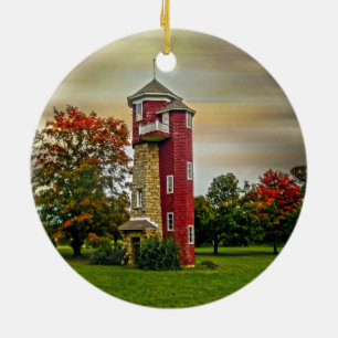 Water Tower Ceramic Ornament