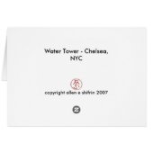 Water Tower - Chelsea, NYC Cards (Back Horizontal)