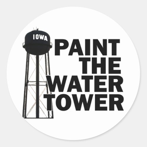 Water Tower Classic Round Sticker