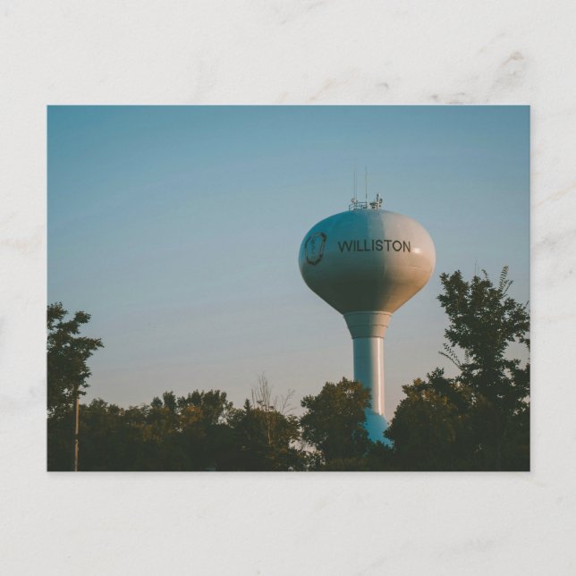 Water Tower In Williston, North Dakota Postcard (Front)