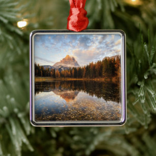 Water Tre Cime Di Lavaredo Italy Metal Ornament