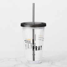 Water tumbler with grey lid and straw