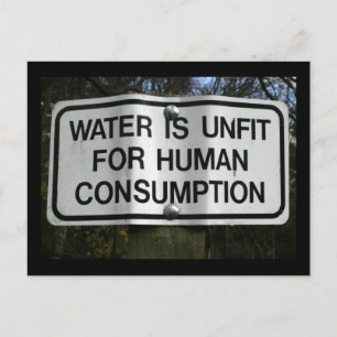 Water Unfit for Human Consumption Sign Postcard