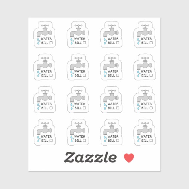 Water Utility Bill Due Budgeting Reminder Planner Sticker (Sheet)