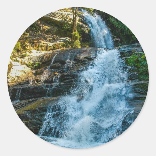 Water Waterfall Nature Park Country Destiny Classic Round Sticker (Front)