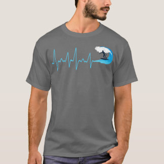 Water Wave Heartbeat Surfing T-Shirt