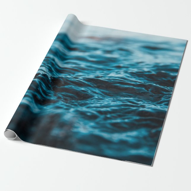 WATER WAVE IN CLOSE UP PHOTOGRAPHY WRAPPING PAPER (Unrolled)