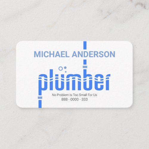 Water Wave Plumber Signage Piping Business Card