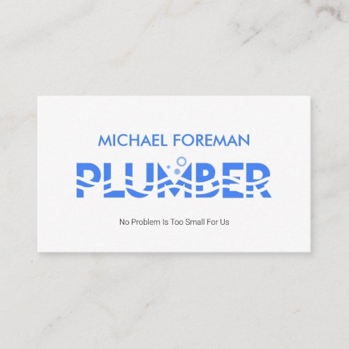 Water Wave Plumber Signage Plumbing Business Card