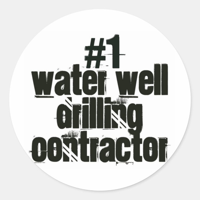 Water Well Drilling Contractor Classic Round Sticker (Front)