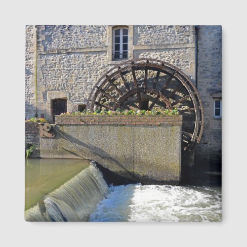 Water wheel at Bayeux in France Magnet