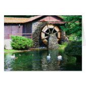 Water Wheel Duck Pond Nature Art Card (Front Horizontal)