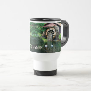 Water Wheel Duck Pond Seurat Painting Personalized Travel Mug