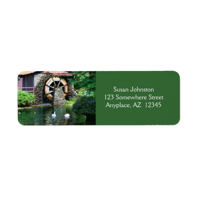 Water Wheel Pond Painting Address Label (Front)