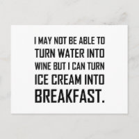 Water Wine Ice Cream Breakfast Joke