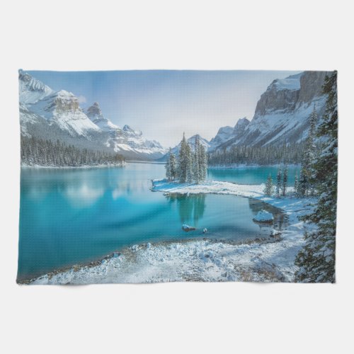 Water  Winter Jasper National Park Canada Kitchen Towel