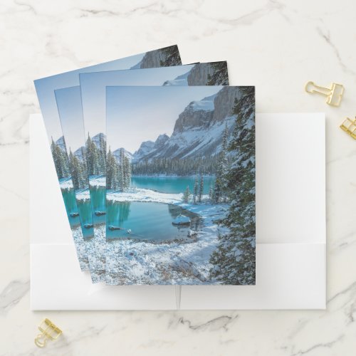 Water  Winter Jasper National Park Canada Pocket Folder