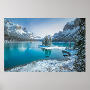 Water Winter Jasper National Park, Canada Poster