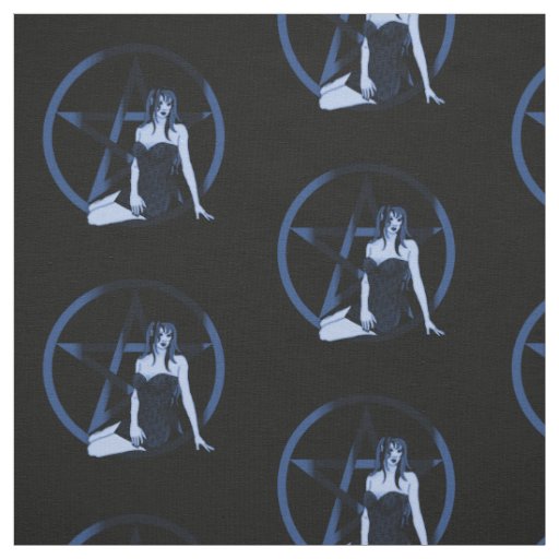 Water Witch Pagan Pentacle Elemental Fabric