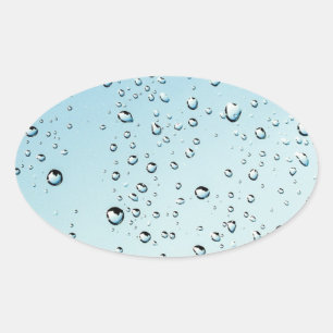 Water with bubbles oval sticker