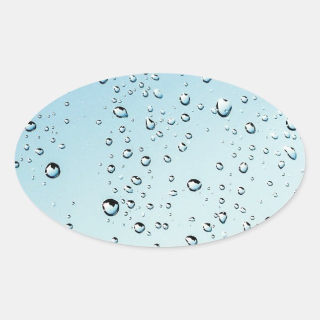 Water with bubbles oval sticker (Front)
