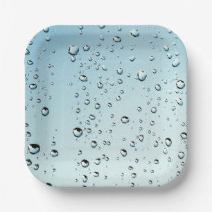 Water with bubbles paper plates