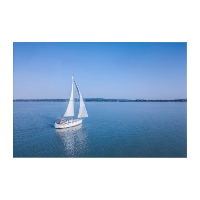 Water | Yacht at Lake Balaton Lake Hungary Acrylic Print (Front)