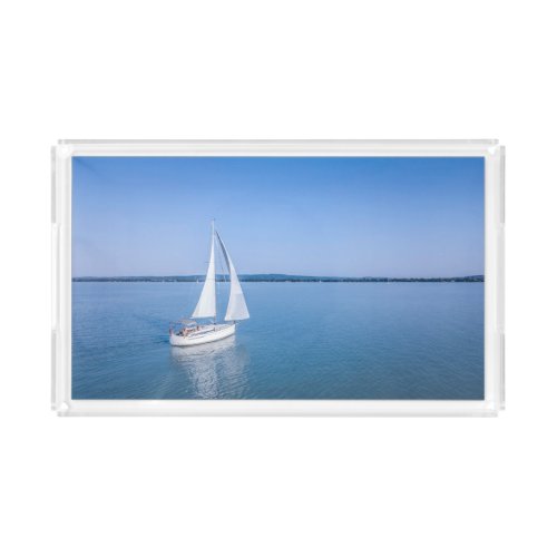 Water  Yacht at Lake Balaton Lake Hungary Acrylic Tray