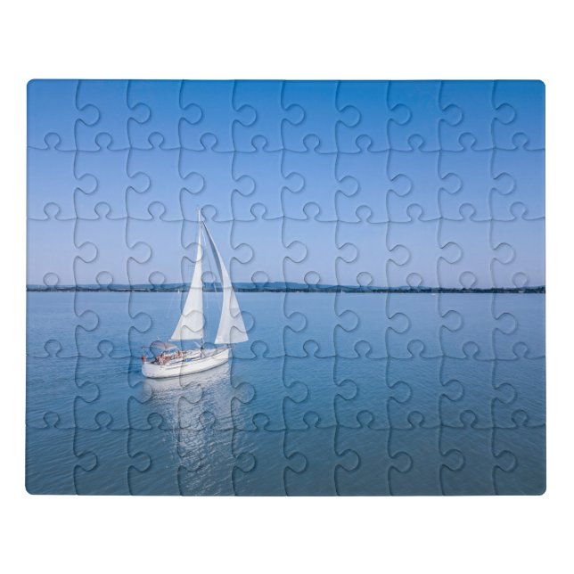 Water | Yacht at Lake Balaton Lake Hungary Jigsaw Puzzle (Puzzle Horizontal)