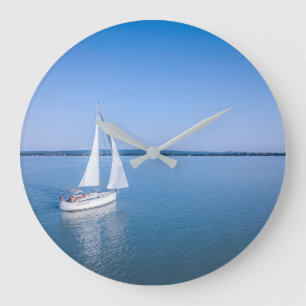Water Yacht at Lake Balaton Lake Hungary Large Clock