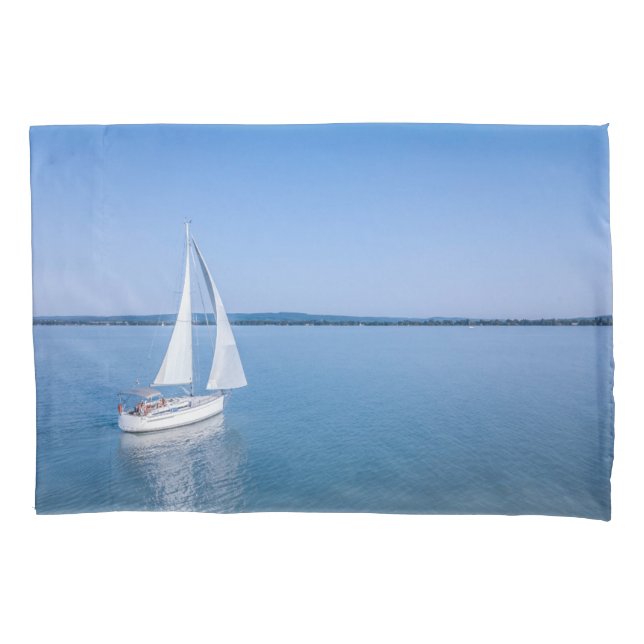 Water | Yacht at Lake Balaton Lake Hungary Pillow Case (Front)