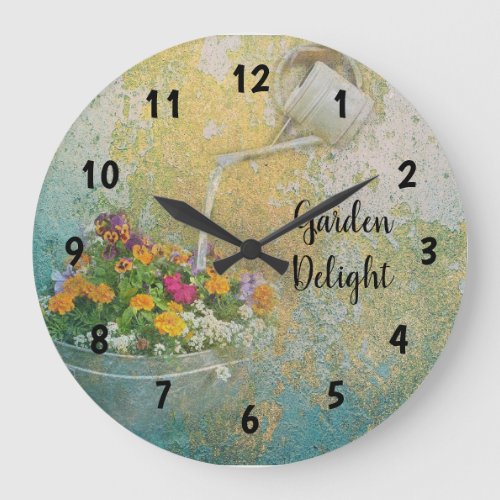 Water Your Garden Large Clock