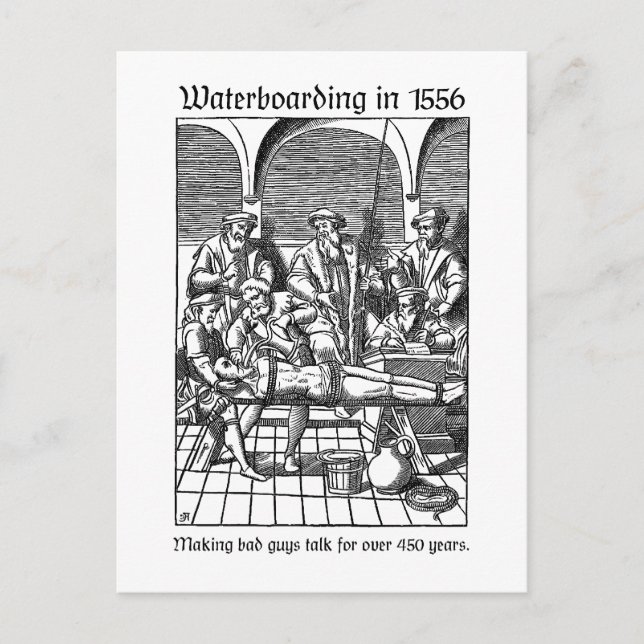 Waterboarding in 1556 postcard (Front)
