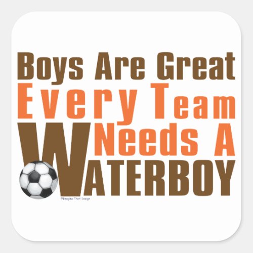 Waterboy Soccer Square Sticker