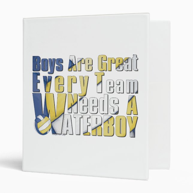 Waterboy Volleyball in Blue and Yellow Binder (Front/Inside)