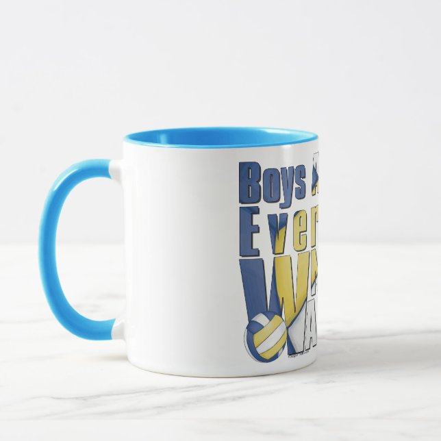 Waterboy Volleyball in Blue and Yellow Mug (Left)