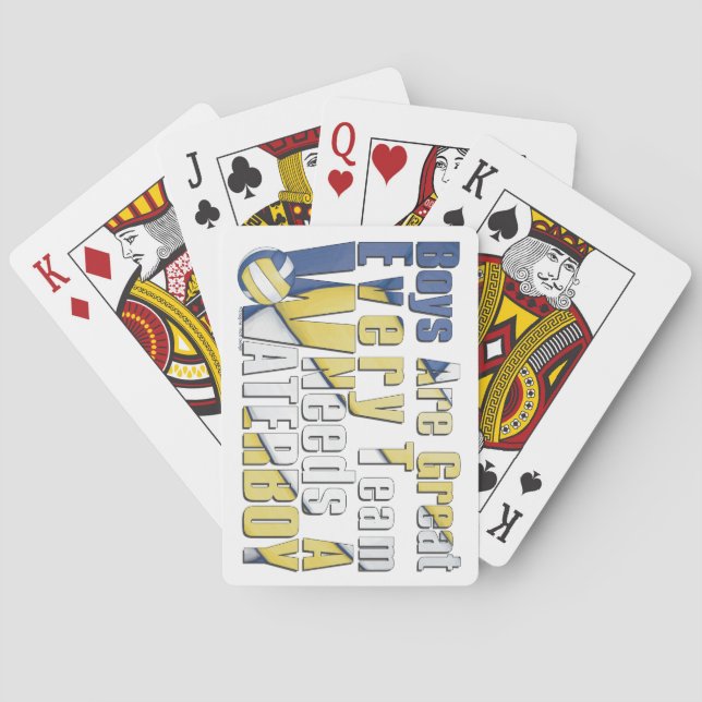 Waterboy Volleyball in Blue and Yellow Poker Cards (Back)