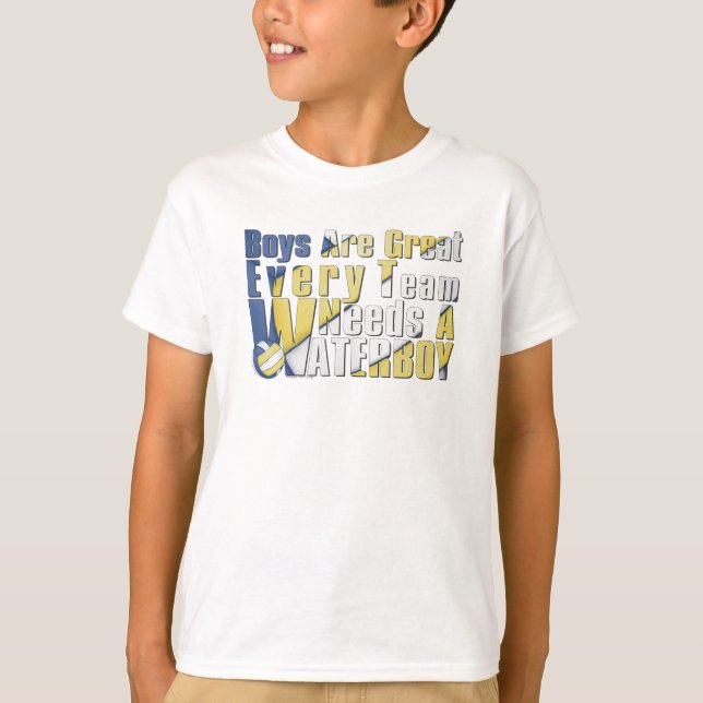 Waterboy Volleyball in Blue and Yellow T-Shirt (Front)