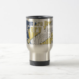 Waterboy Volleyball in Blue and Yellow Travel Mug